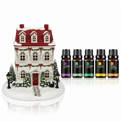 🏠 Christmas House Aroma Diffuser – Gentle Mist & Glowing Windows