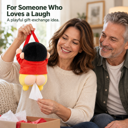 Funny Hanging Plush Tissue Holder – Car Headrest Tissue Dispenser & Gag Gift