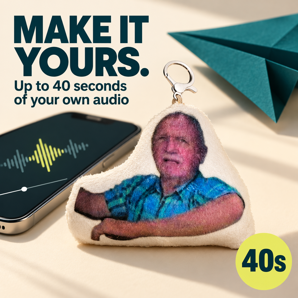 🔊 Hit the Road Dude — Recordable Plush Keychain