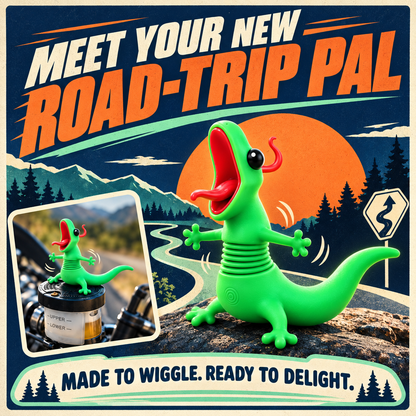 🦎🏍️ Roadside Lizard Buddy – Car & Motorcycle Decor