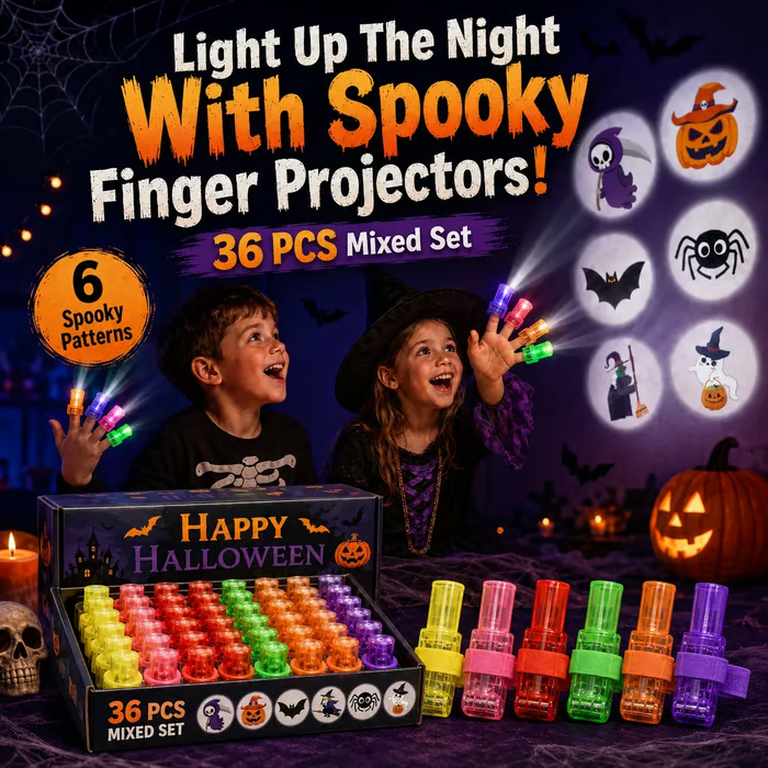 Halloween Pattern Finger Projector Lights - image-6a96e720a76278a8b760d81c