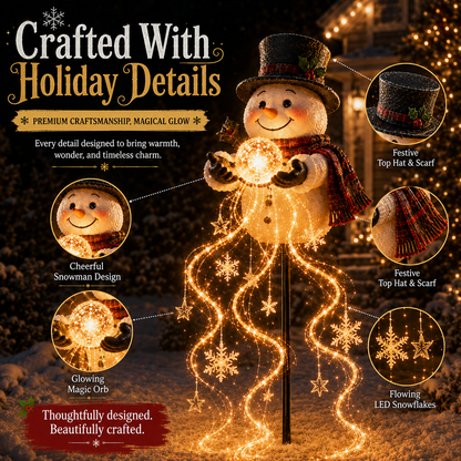 🎄 Snowman Magic Fountain-Flowing Snowflake LED Christmas Garden Light❄️