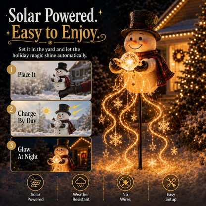 🎄 Snowman Magic Fountain-Flowing Snowflake LED Christmas Garden Light❄️