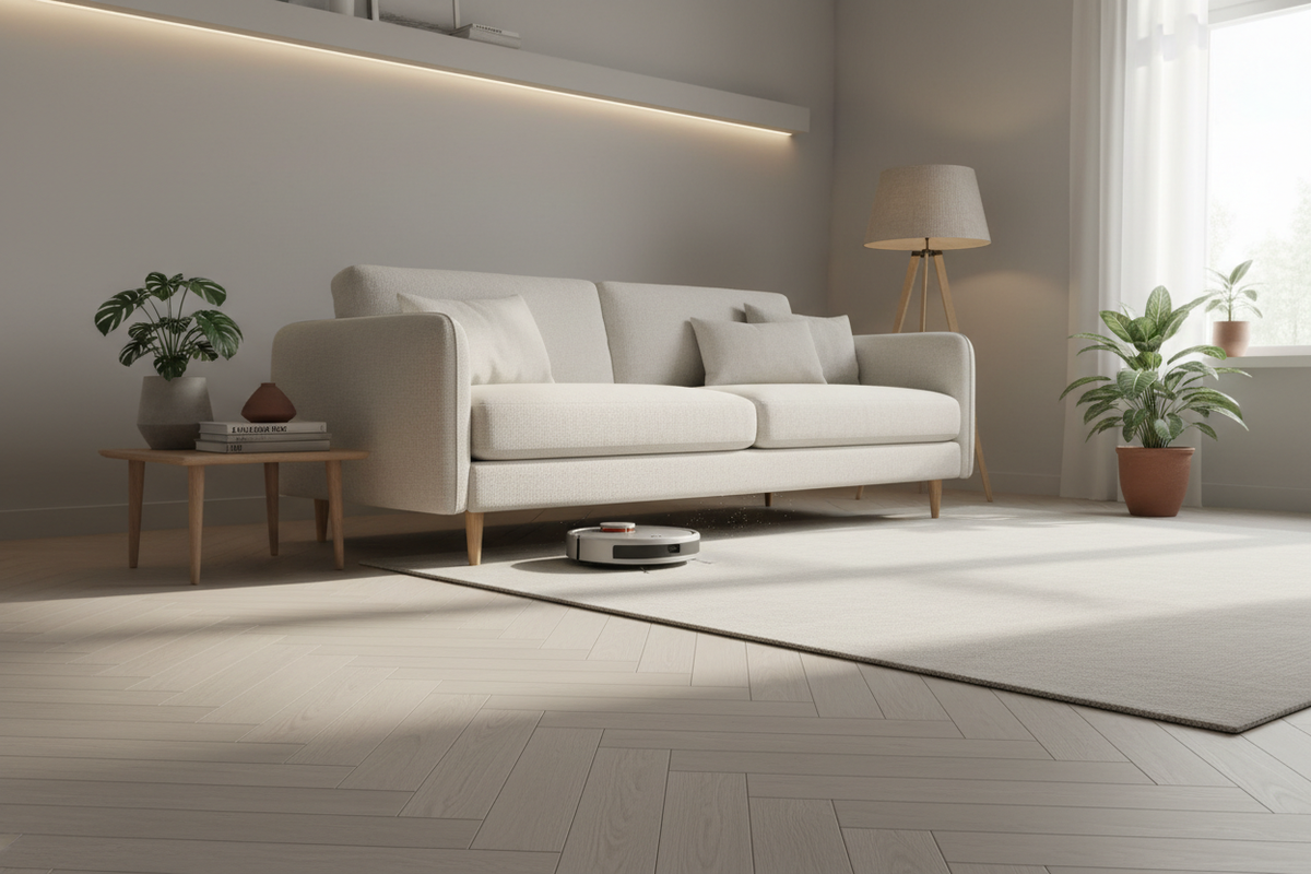 Robot vacuum cleaning under sofa