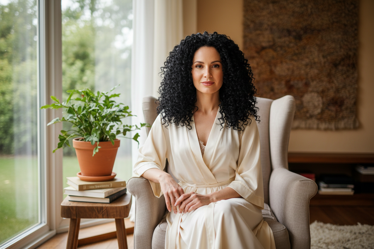 QVR Burmese Curly Hair Window Natural Light Portrait