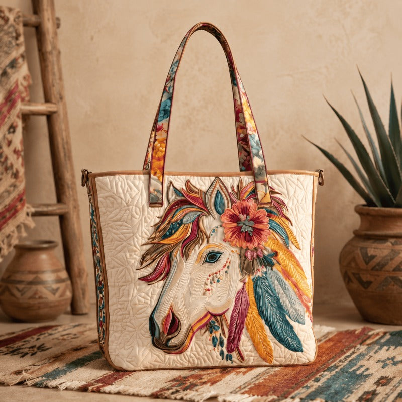 Handmade Native American Quilted Tote Bag