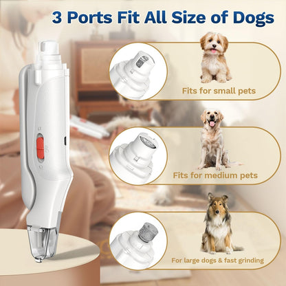 2-in-1 Pet Nail Clippers with Grinder & Dual LED Lights