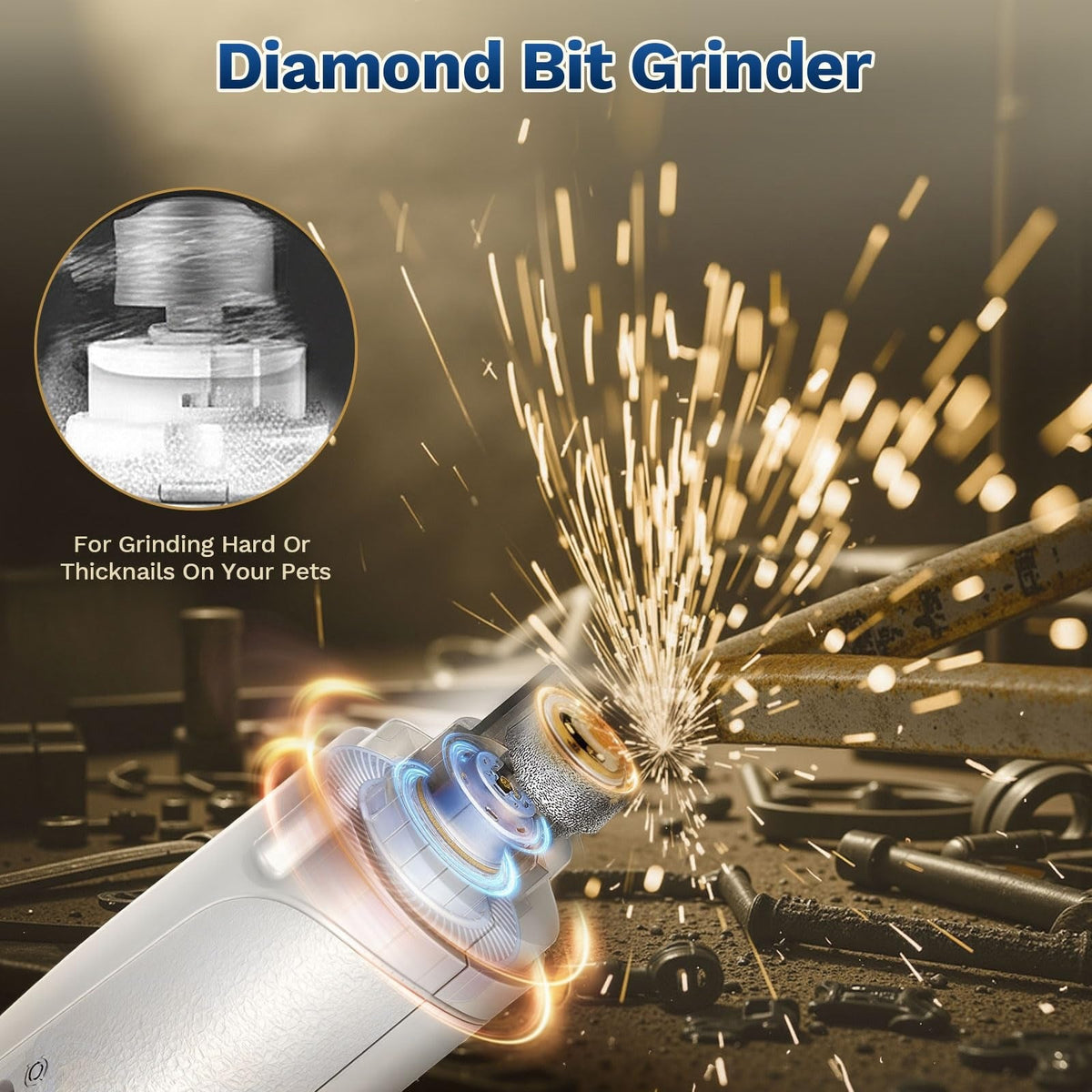 2-in-1 Pet Nail Clippers with Grinder & Dual LED Lights