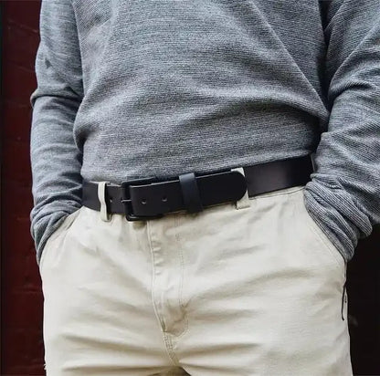 Full-Grain Buffalo Leather Belt – 3 Colors & Size Options