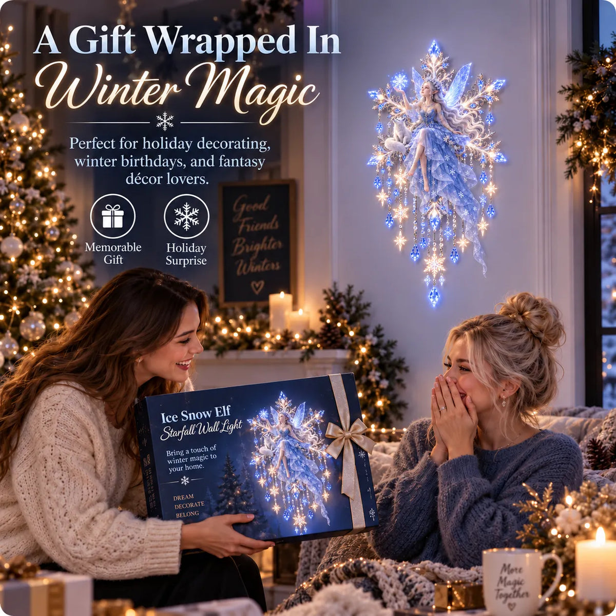 ❄️Ice Snow Elf Starfall Wall Light