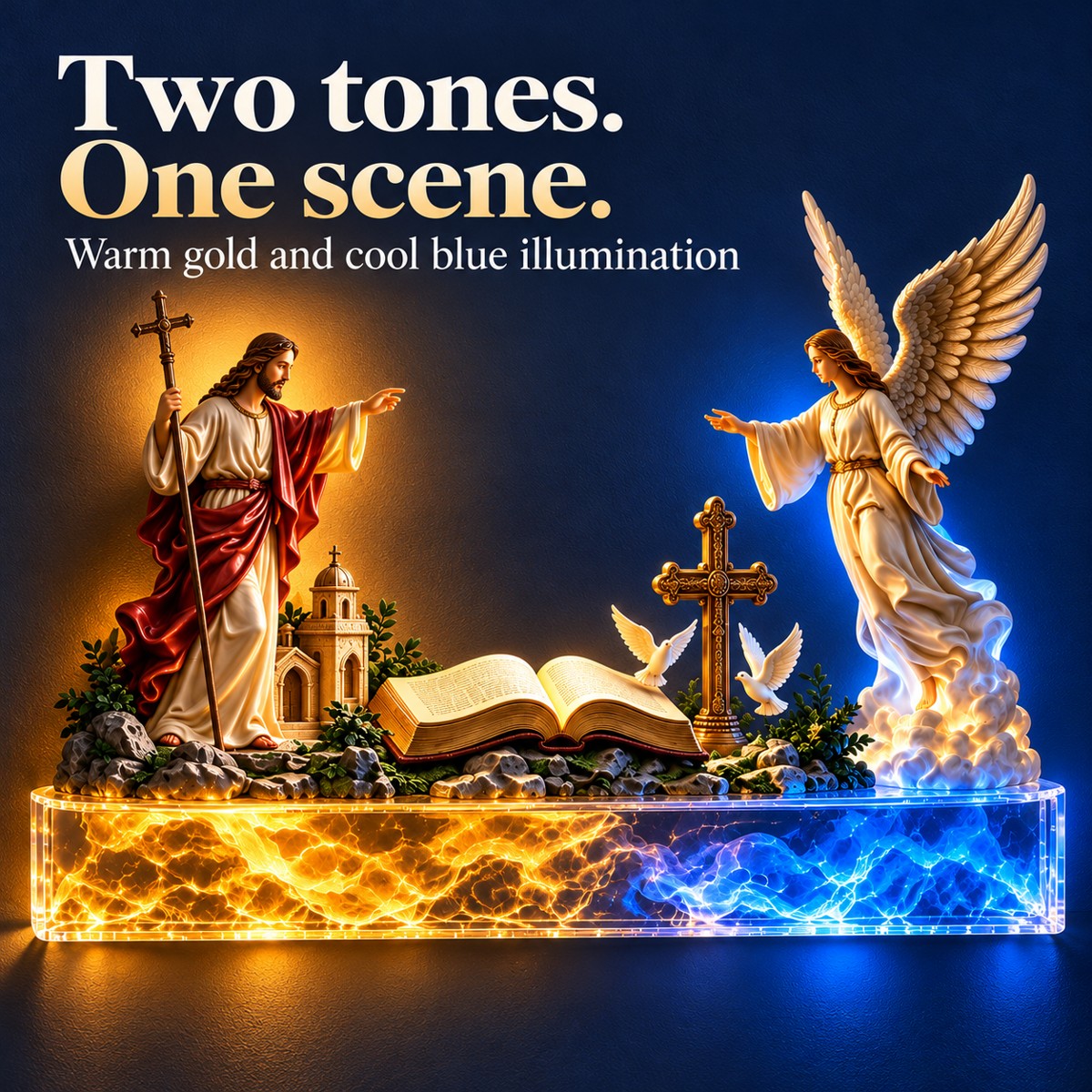 ✝️ Jesus & Angel Lighted Wall Decor ✨