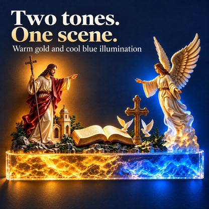 ✝️ Jesus & Angel Lighted Wall Decor ✨