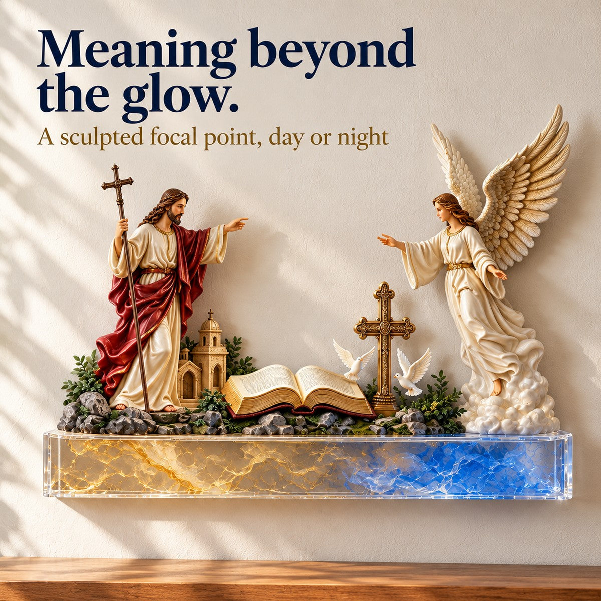 ✝️ Jesus & Angel Lighted Wall Decor ✨