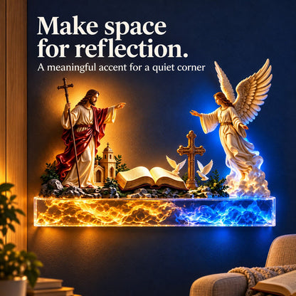 ✝️ Jesus & Angel Lighted Wall Decor ✨