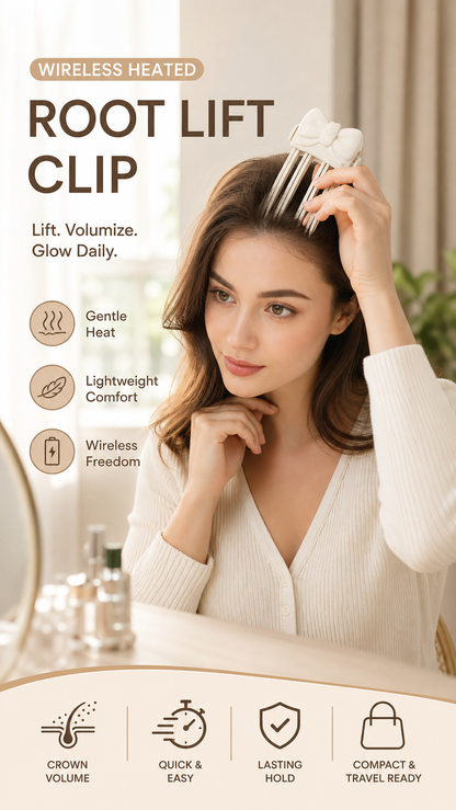 📢📢50% OFF !! ⏰Wireless Heated Volumizing Root Lift Clip - Salon Crown Volume Styling Tool for Fine Flat Hair