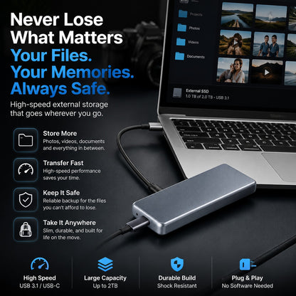 🔥 LAST DAY 50% OFF-Portable External SSD – Protect Your Photos, Videos & Important Files