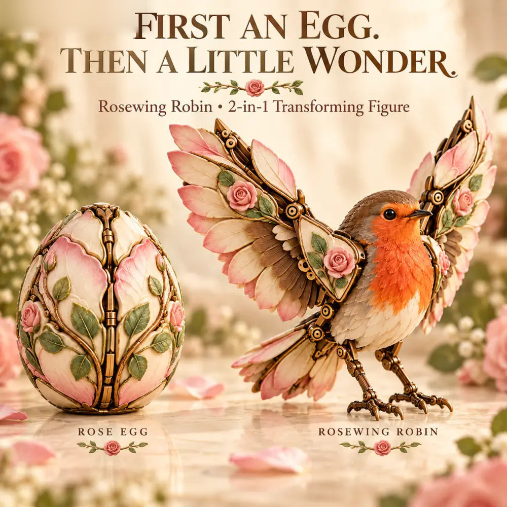 🌹🐦 Rosewing Robin – 2-in-1 Rose Egg to Mechanical Bird Transforming Figure