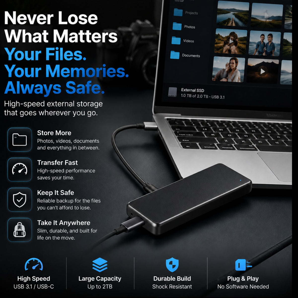 🔥 LAST DAY 50% OFF-Portable External SSD – Protect Your Photos, Videos & Important Files