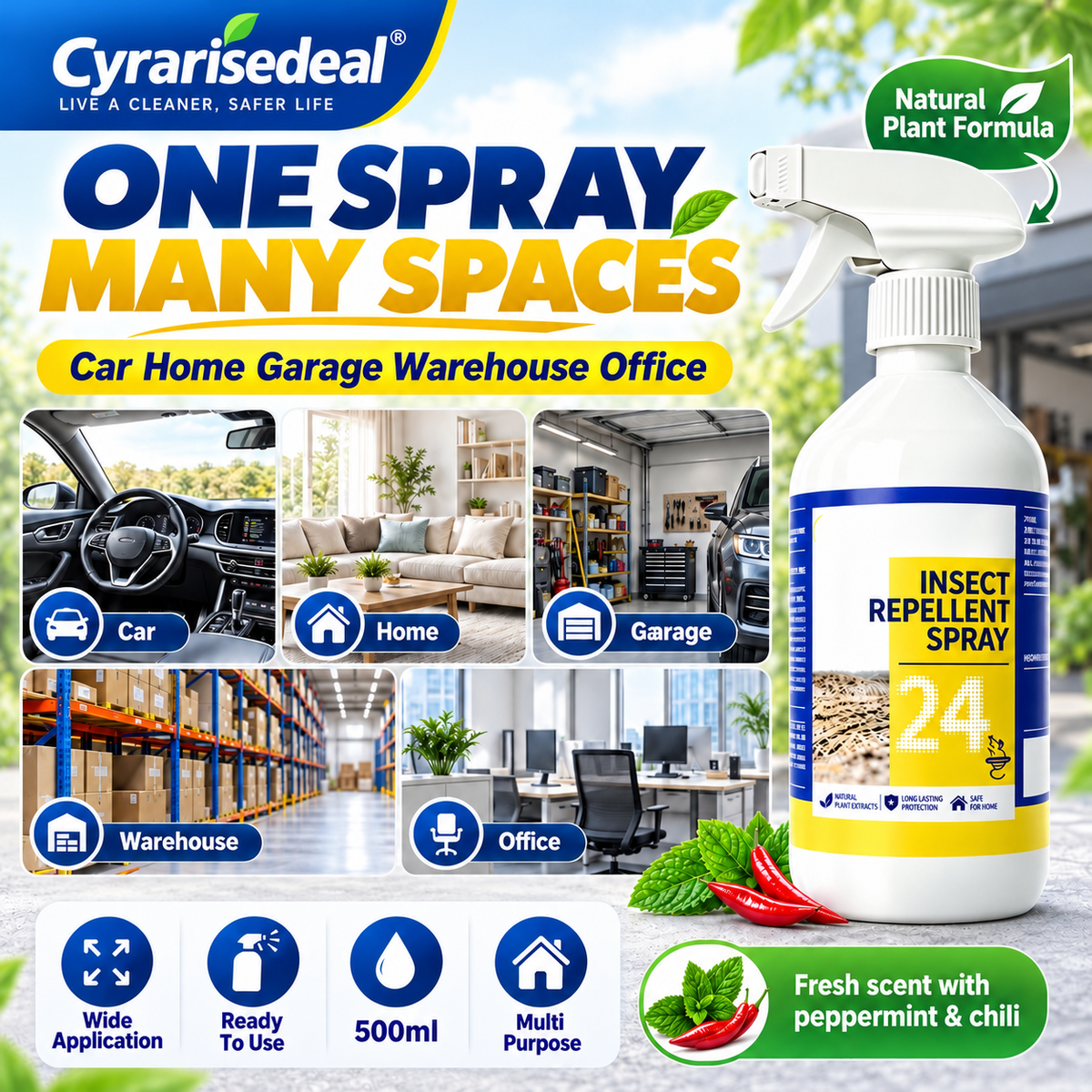 🐀50% OFF NOW ! ✨All-Purpose Rodent Repellent Spray – Non-Toxic Safe Indoor Mouse Deterrent