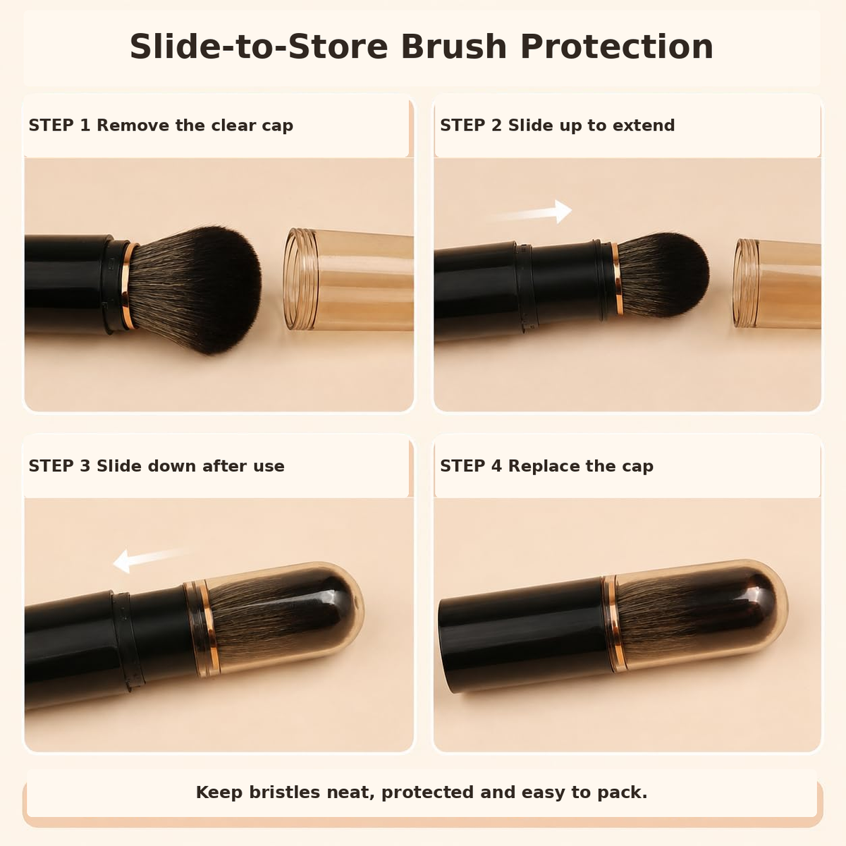 6-in-1 Portable Makeup Brush Set – Beauty Essentials On the Go