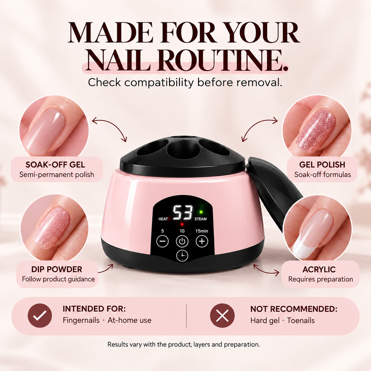 💅 Steam Gel Polish Remover – 5/10/15-Minute Timer