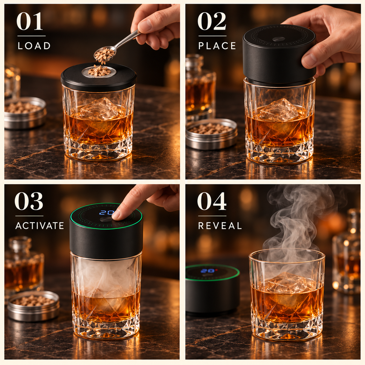 🍺 Electric Whiskey Smoker Kit — Rechargeable, No Butane