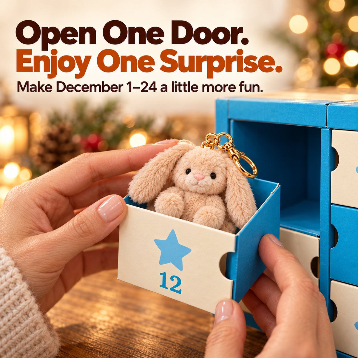 🎁 24-Day Plush Keychain Advent Calendar – A Little Surprise Every Day 🎄