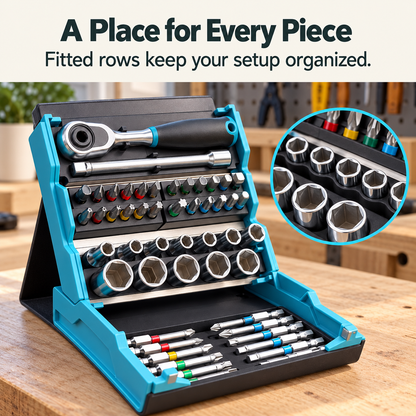 🔧 69-Piece Compact Ratchet & Socket Set – 1/4-Inch Drive with Driver Bits & Folding Case