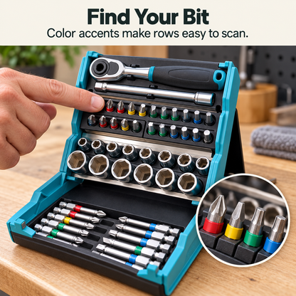 🔧 69-Piece Compact Ratchet & Socket Set – 1/4-Inch Drive with Driver Bits & Folding Case