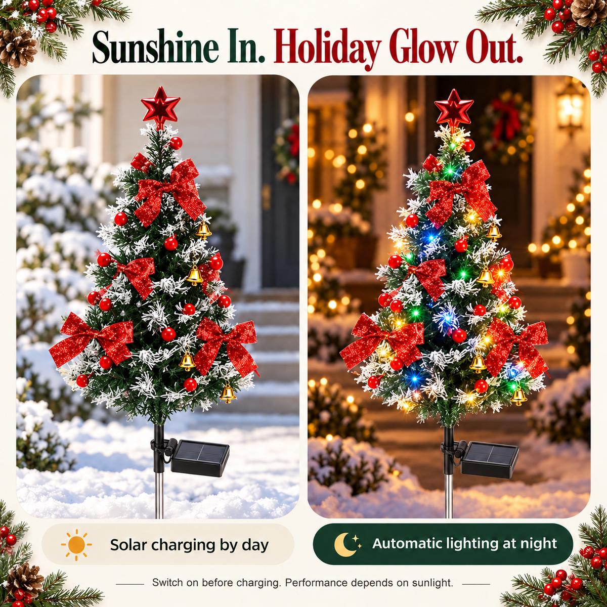 Daytime solar charging and nighttime lights