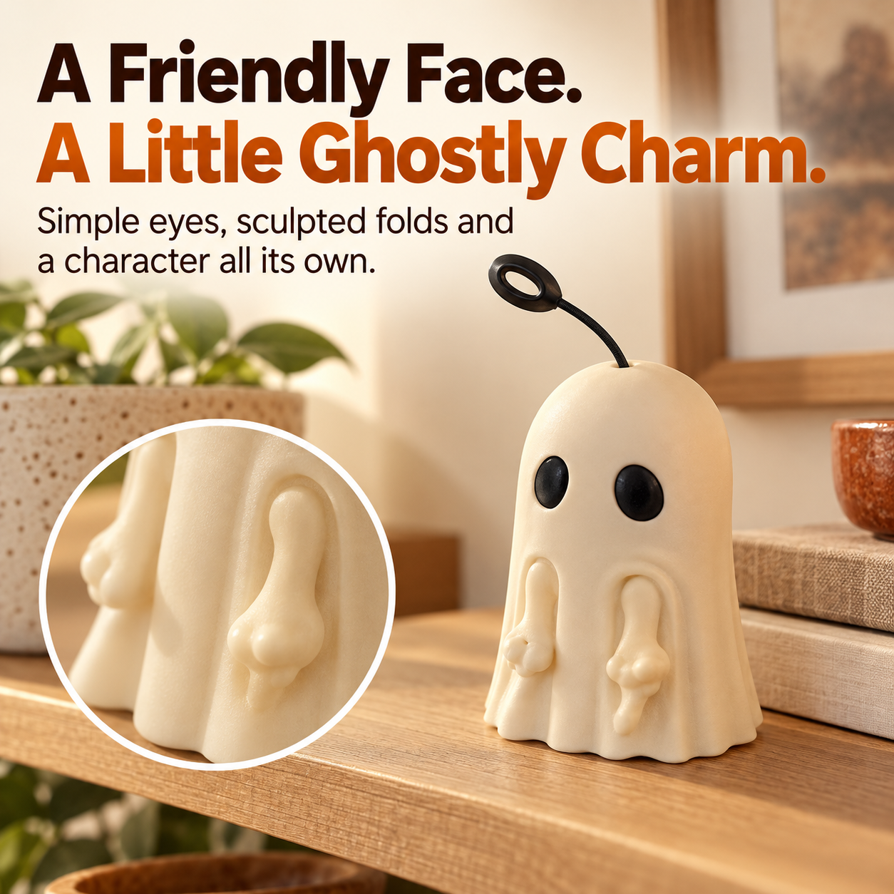 Ghost sculpted details with circular close-up