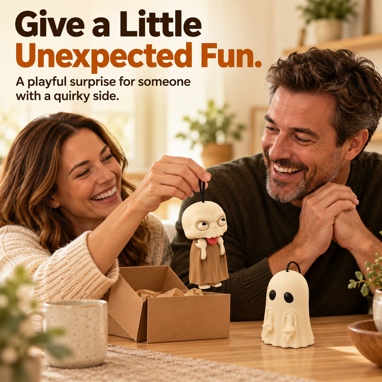 A novelty figurine presented as a gift