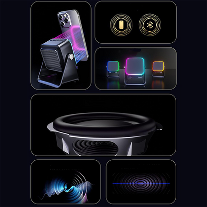 🔥Limited 50% discount!🔥 5-in-1 wireless Bluetooth speaker with induction function and adjustable cell phone holder