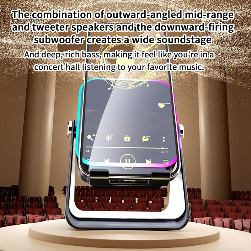 🔥Limited 50% discount!🔥 5-in-1 wireless Bluetooth speaker with induction function and adjustable cell phone holder