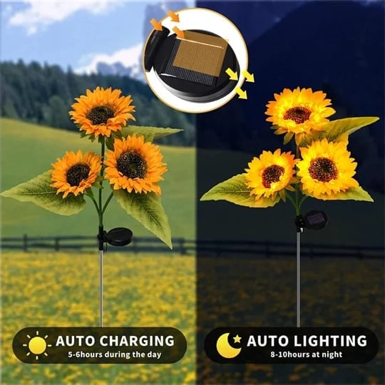 🌻 Realistic & Weatherproof | Solar Sunflower | IP65 Outdoor Decor