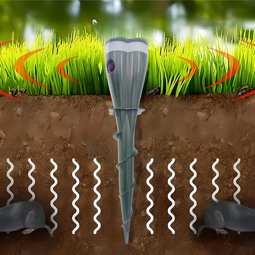 Solar Powered Waterproof Screw Mole Repellent