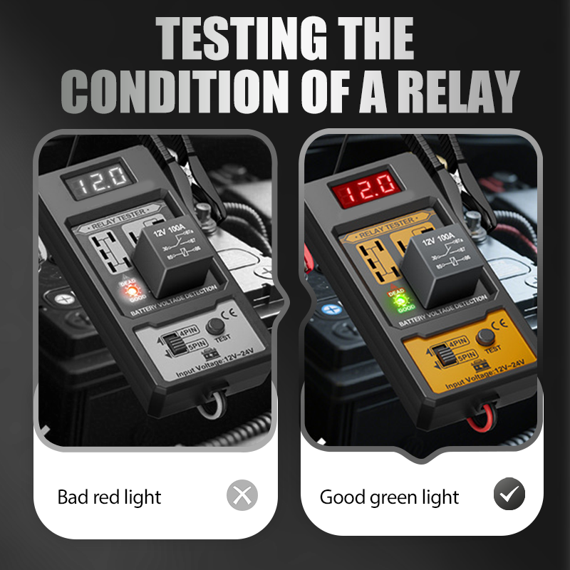 12V/24V Automotive Relay Voltage Tester with LED Indicator