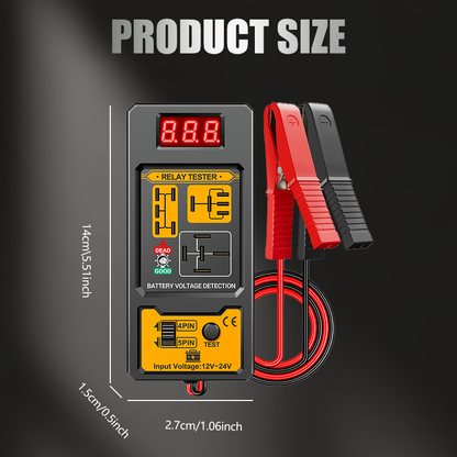 12V/24V Automotive Relay Voltage Tester with LED Indicator