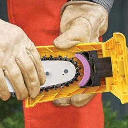 💥Compact Chainsaw Sharpener – Portable Bar-Mount Chain Sharpening Tool with Replaceable Sharpening Stone