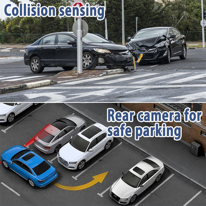 5-lens panoramic dashcam – front, side, rear, and interior – zero blind spots. Provides all-around protection for your vehicle.