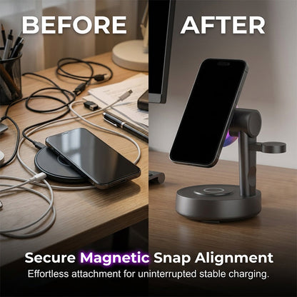 🎧 3-in-1 Wireless Charging Hub & Speaker for Desk & Nightstand — Clean, Cable-Free Charging for Your Ecosystem