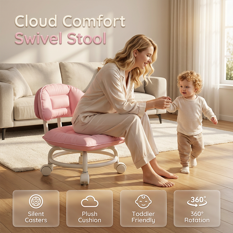 🪑40% OFF NOW! ⏰ Rolling Low Stool with Backrest – Padded seat & silent casters – Perfect for workshops, garages or studios – comfortable and mobile 🛠️✨