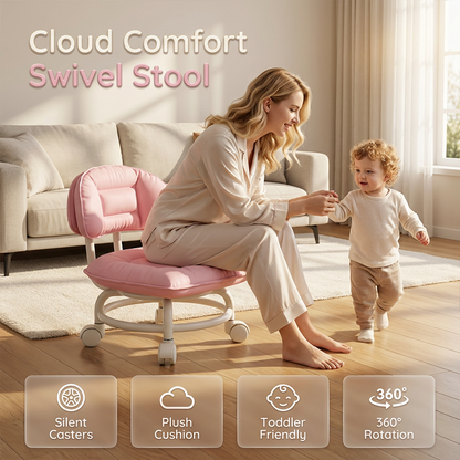 🪑40% OFF NOW! ⏰ Rolling Low Stool with Backrest – Padded seat & silent casters – Perfect for workshops, garages or studios – comfortable and mobile 🛠️✨