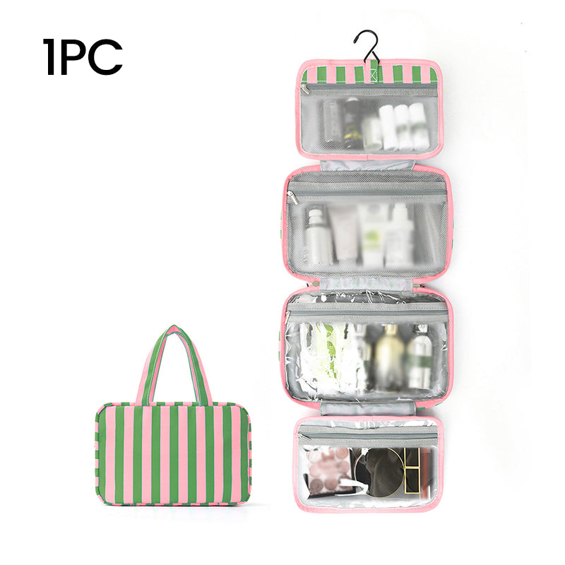🥳 50% OFF! 🥳 Striped Hanging Travel Toiletry Bag