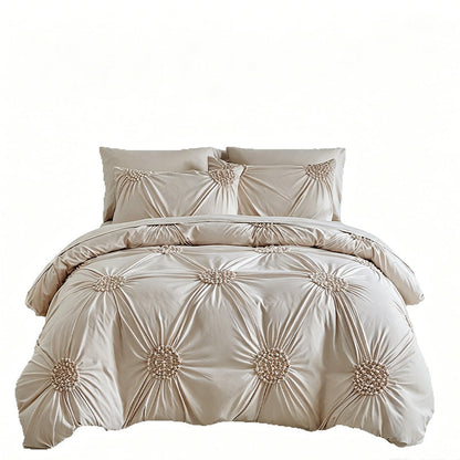 🧵 Soft Touch Pinch Pleat Duvet Set — Brushed Microfiber, No-Iron & Wrinkle-Resistant