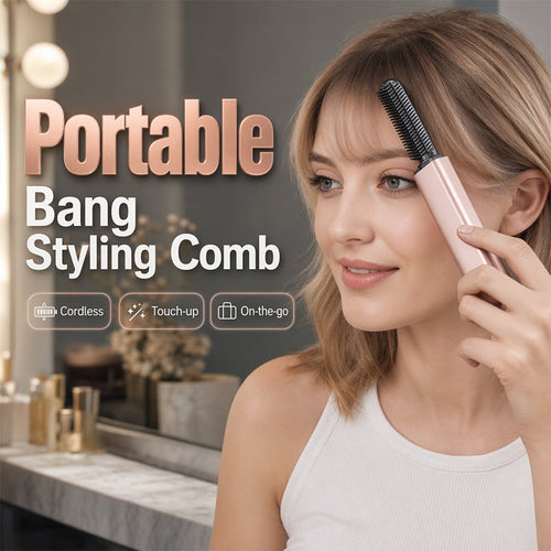🔥🎁 💁Portable Wireless Mini Bang Heated Styling Comb｜3 Seconds Fringe Straightening Hair Styler ✨