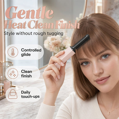 🔥🎁 💁Portable Wireless Mini Bang Heated Styling Comb｜3 Seconds Fringe Straightening Hair Styler ✨