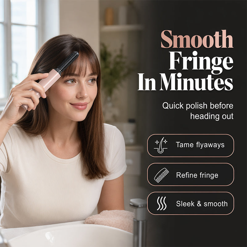🔥🎁 💁Portable Wireless Mini Bang Heated Styling Comb｜3 Seconds Fringe Straightening Hair Styler ✨