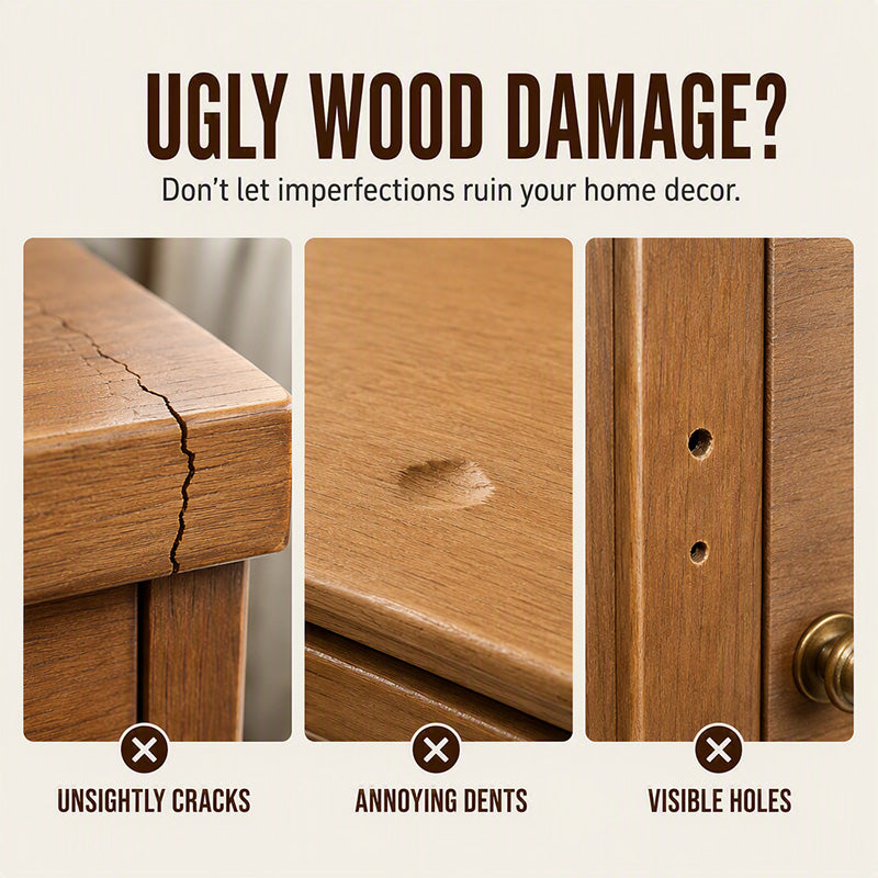 Wood Filler Paste for Furniture Crack & Hole Repair Kit