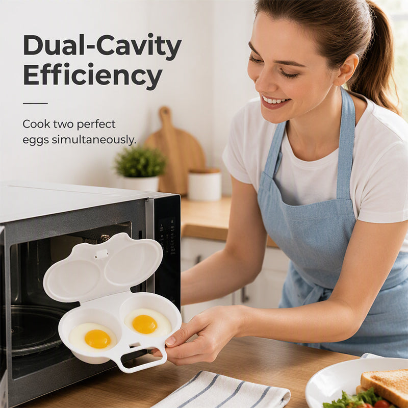 🍳 Microwave Egg Poacher – Dual-Cavity Breakfast Egg Cooker